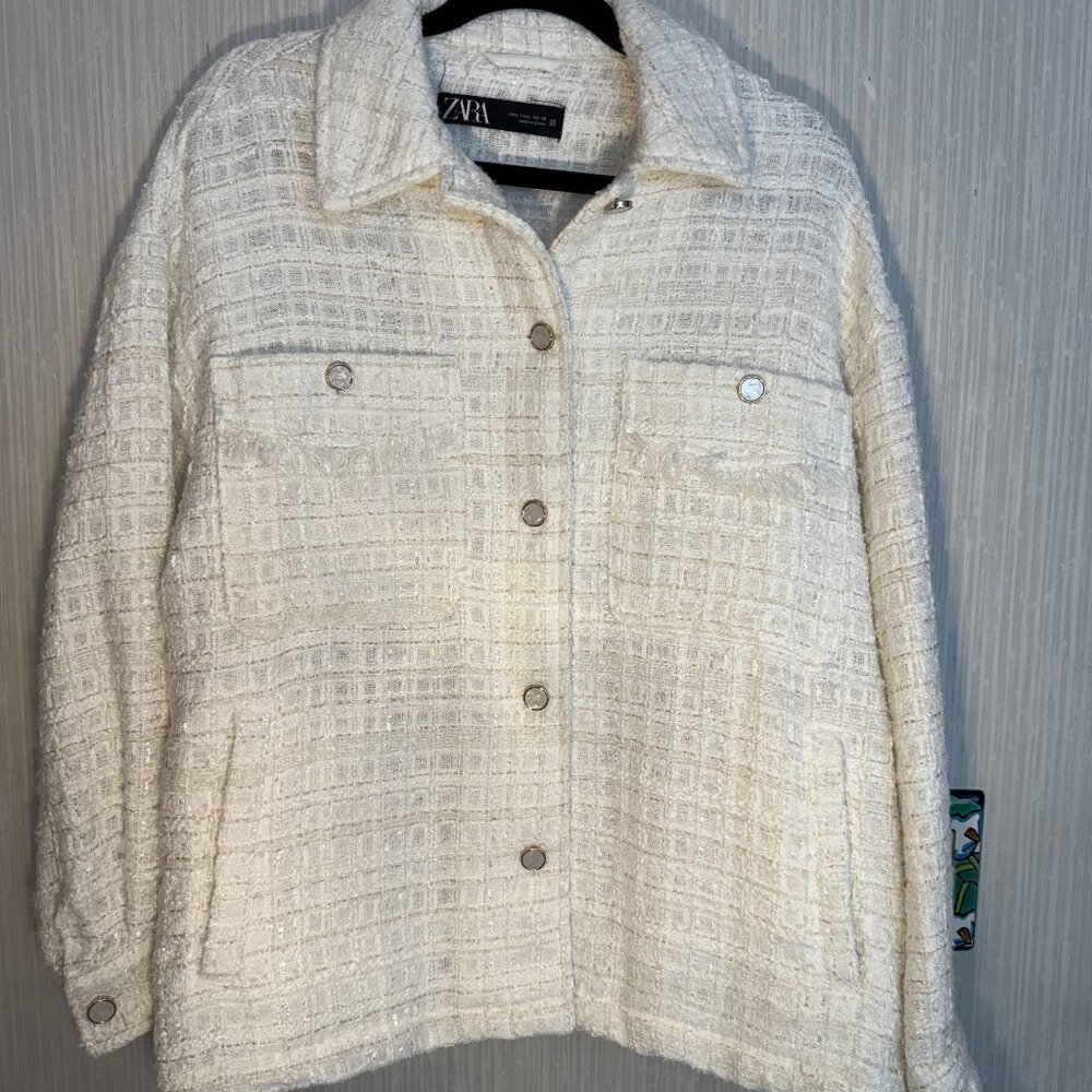 Zara White Jacket L - Picture 5 of 6